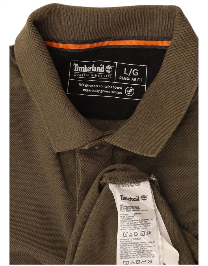 Męska koszulka polo Timberland o regularnym kroju, duża, bawełniana khaki