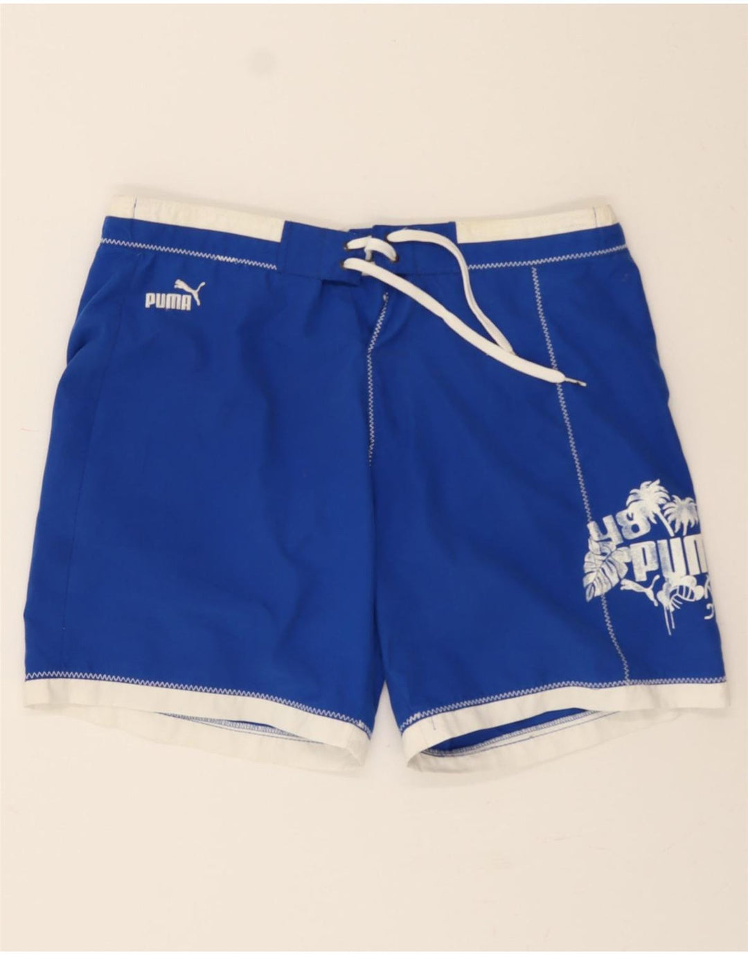 PUMA Mens Graphic Swimming Shorts Large Blue Polyester Vintage Puma and Second-Hand Puma from Messina Hembry 