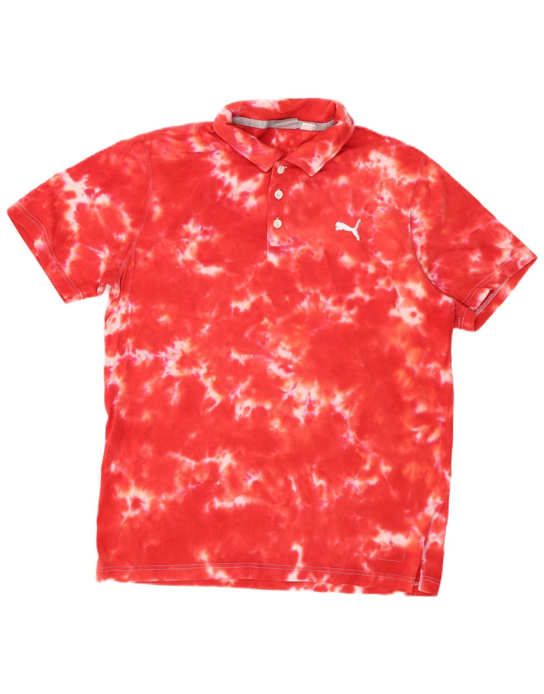 Męska koszulka polo PUMA, duża, czerwona tkanina Tie Dye