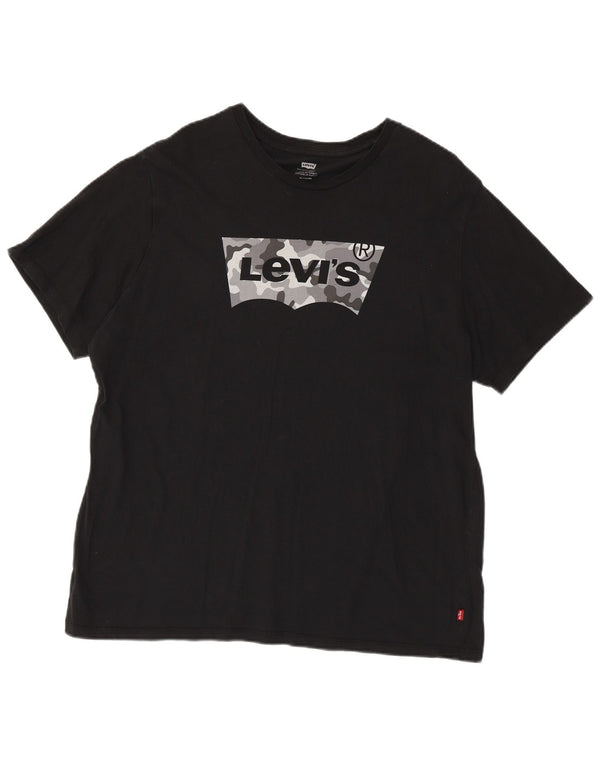 Męski T-shirt z grafiką LEVI'S Top XL, czarna bawełna