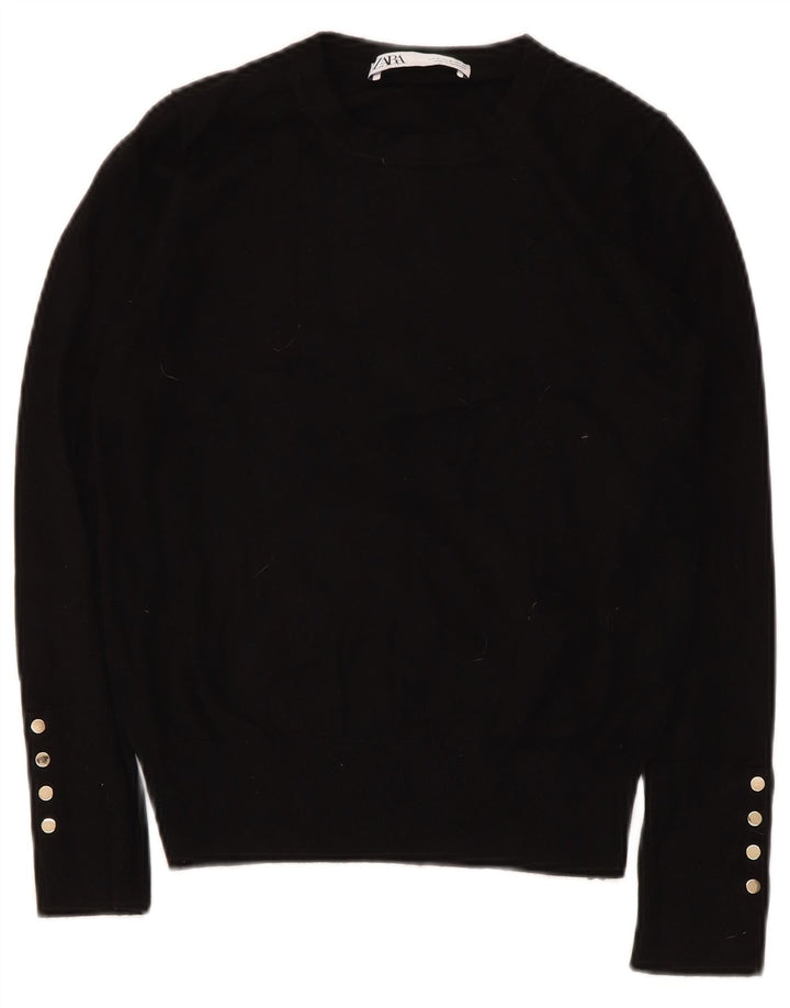Sweter damski Zara z dekoltem w łódkę UK 12, średni czarny