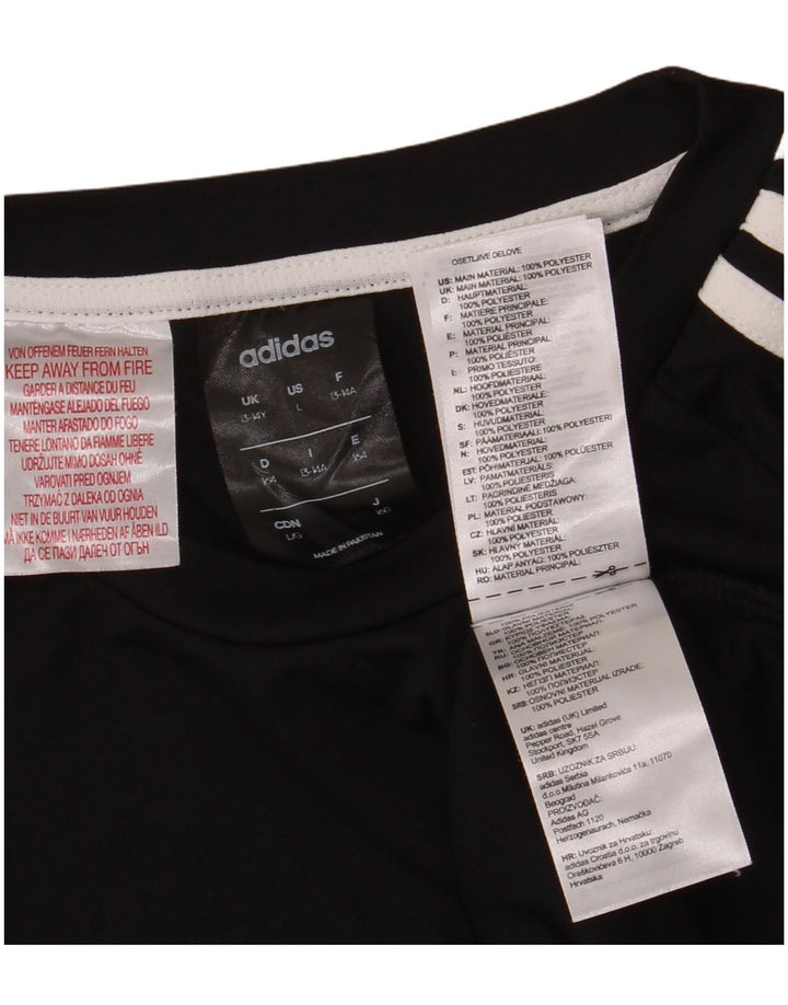 Chłopięca koszulka T-shirt ADIDAS Climalite 13-14 lat, czarny poliester