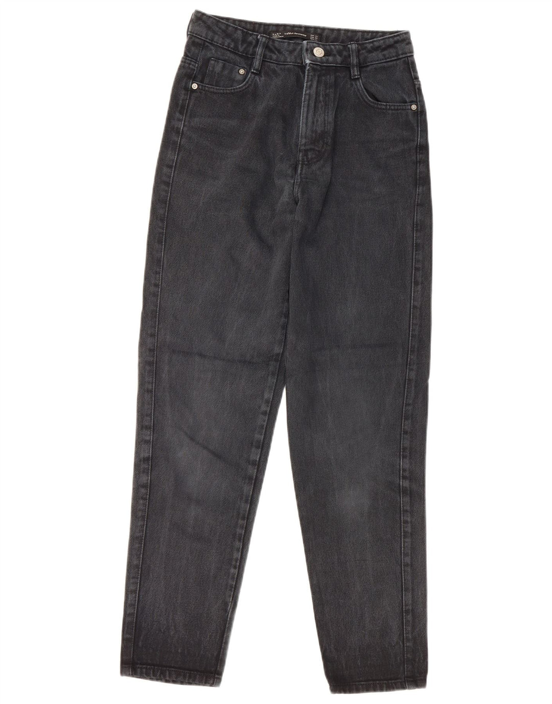 Damskie jeansy z wysokim stanem ZARA EU 32 2XS W22 L26 czarne