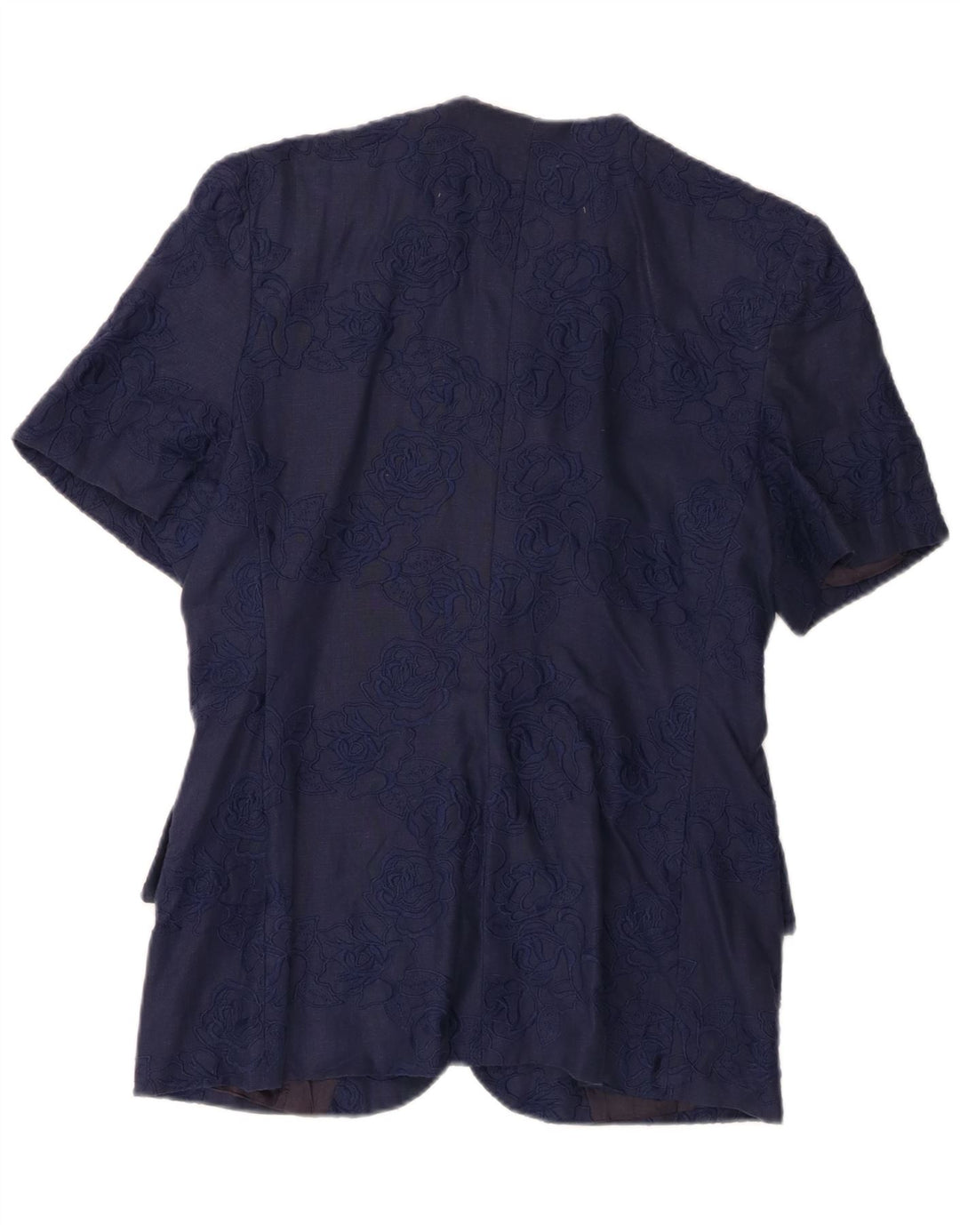 Damska marynarka z krótkim rękawem Gai Mattiolo IT 48 XL, granatowa, lniana