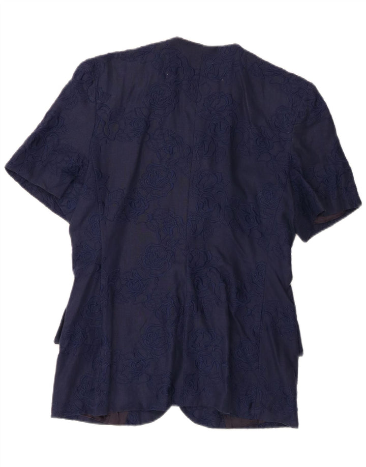 Damska marynarka z krótkim rękawem Gai Mattiolo IT 48 XL, granatowa, lniana