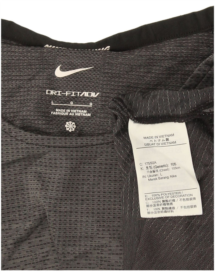 Męska koszulka Nike Dri Fit, duża, szara, sportowa koszulka z poliestru