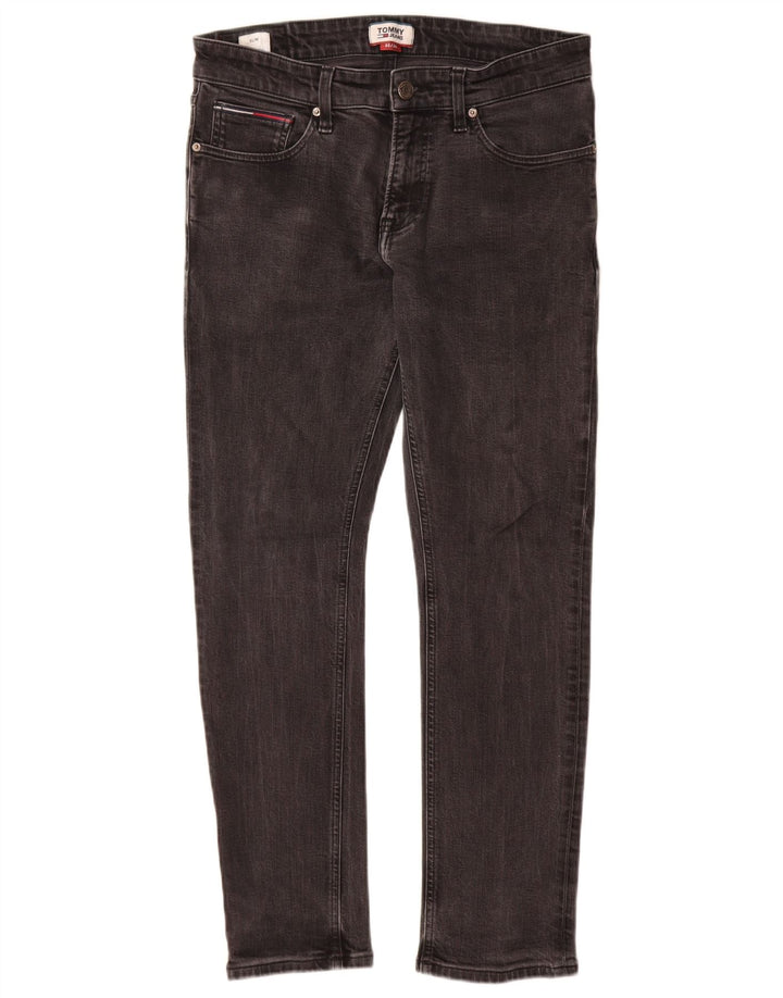 Męskie jeansy slim fit Tommy Hilfiger W32 L30 Szara bawełna