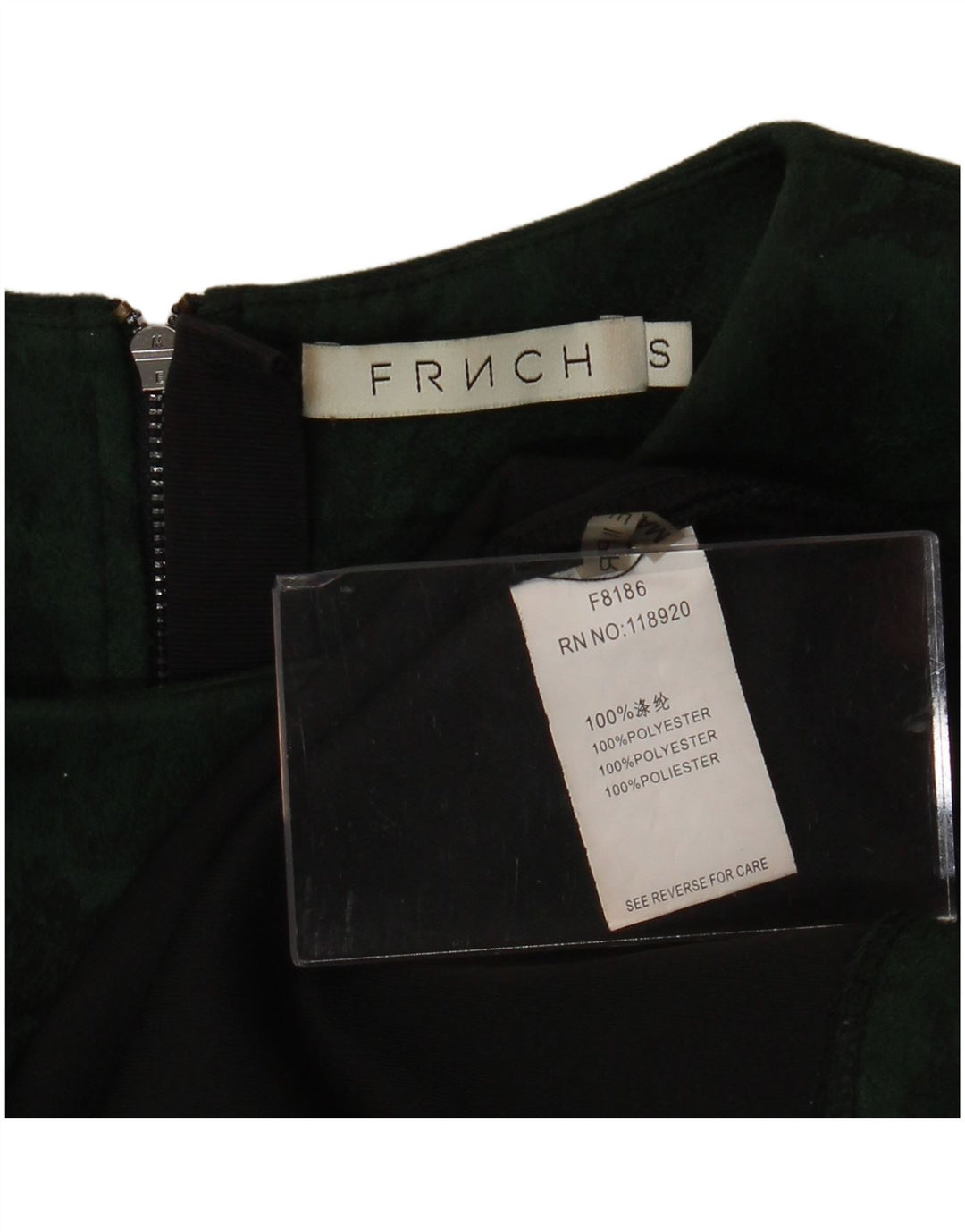 Damska bluzka typu Crop Top FRNCH UK 16, mała, zielona w kwiaty, poliester