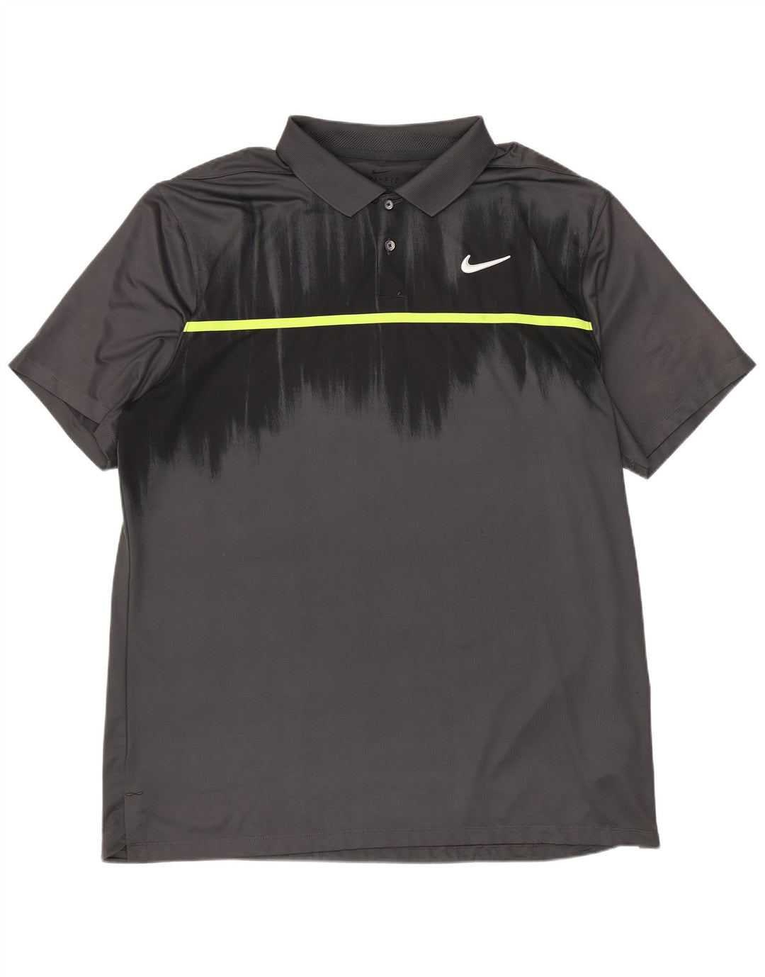 Męska koszulka polo Nike Dri Fit Standard Fit, duża, szara, poliestrowa z blokami kolorów