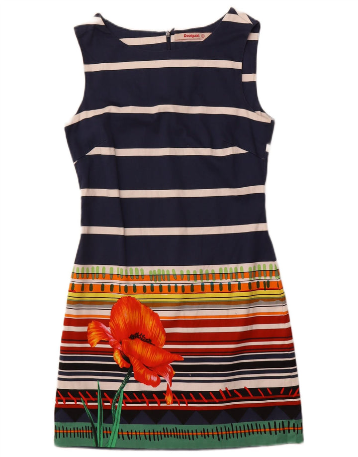 Damska sukienka płaszczowa bez rękawów Desigual EU 36 w małe granatowe paski