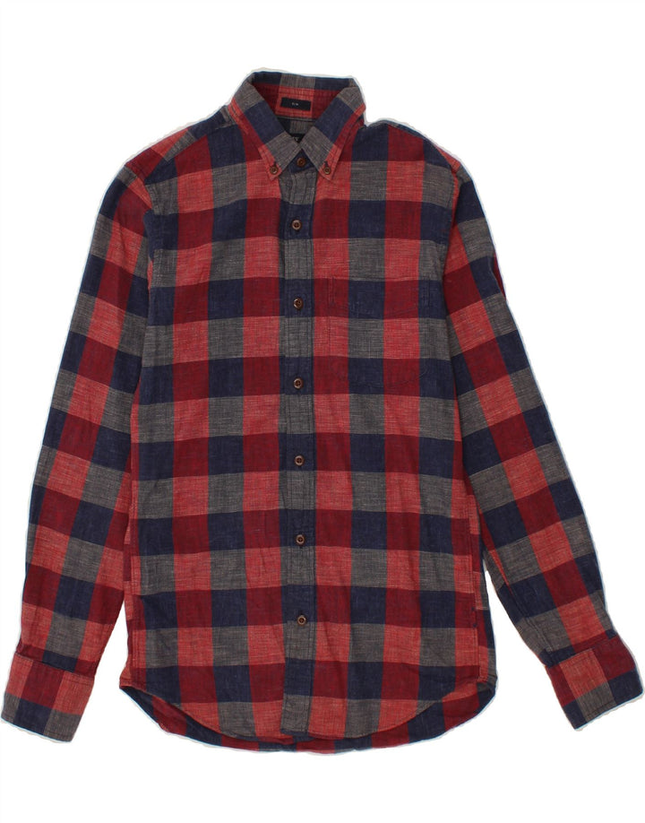 J. CREW Mens Slim Flannel Shirt XS Red Check Cotton Vintage J. Crew and Second-Hand J. Crew from Messina Hembry 