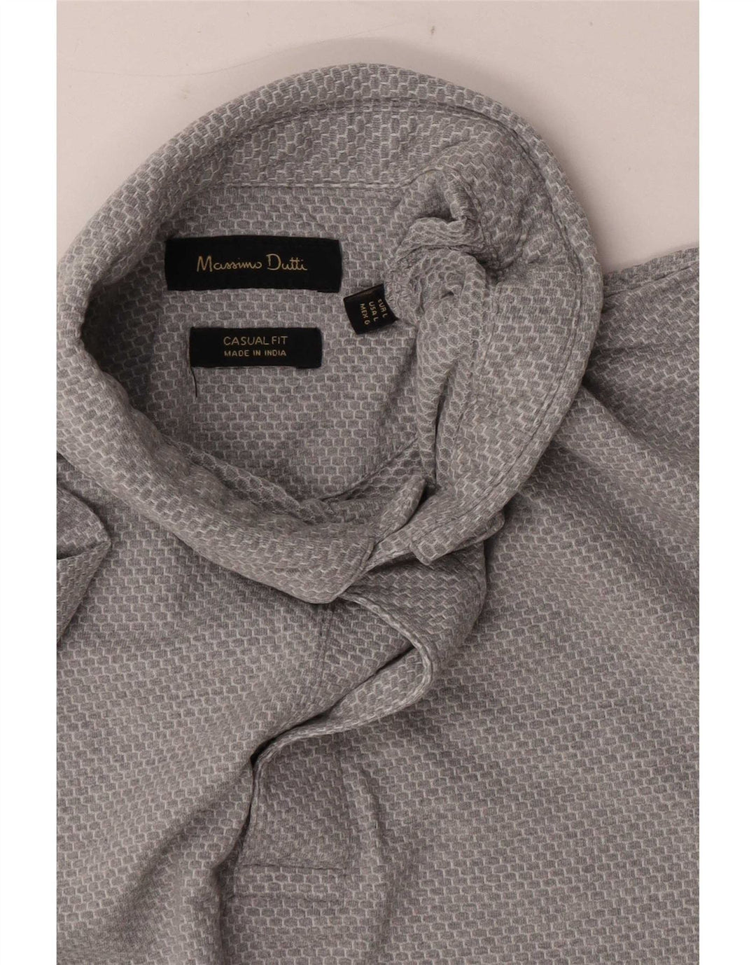 Męska koszulka polo Massimo Dutti o swobodnym kroju, duża, szara
