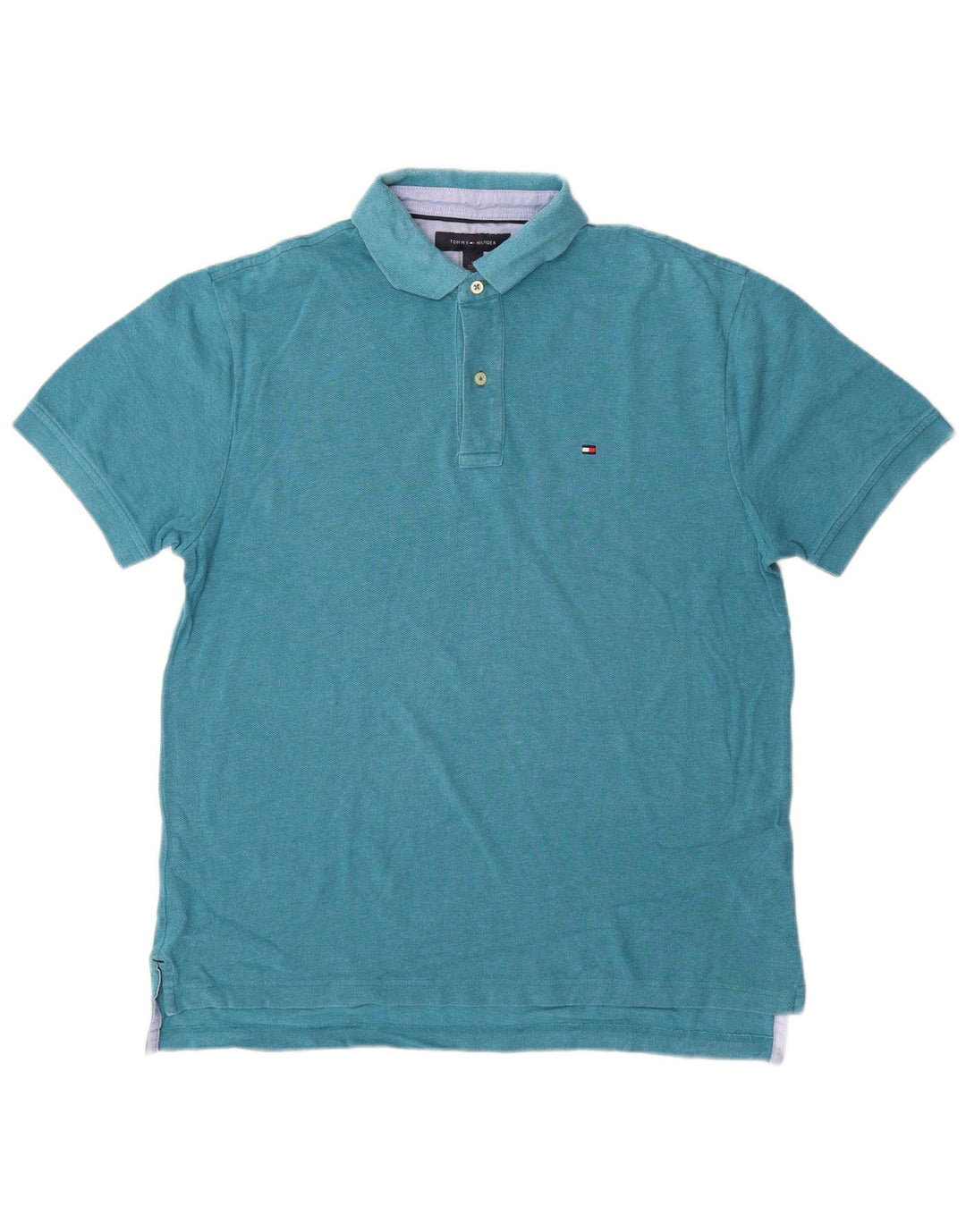 Męska koszulka polo TOMMY HILFIGER, bawełniana, w kolorze średniego błękitu