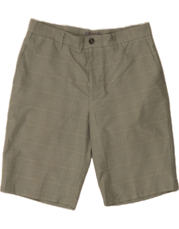 DOCKERS Mens Chino Shorts W32 Medium Grey Houndstooth Polyester Vintage Dockers and Second-Hand Dockers from Messina Hembry 