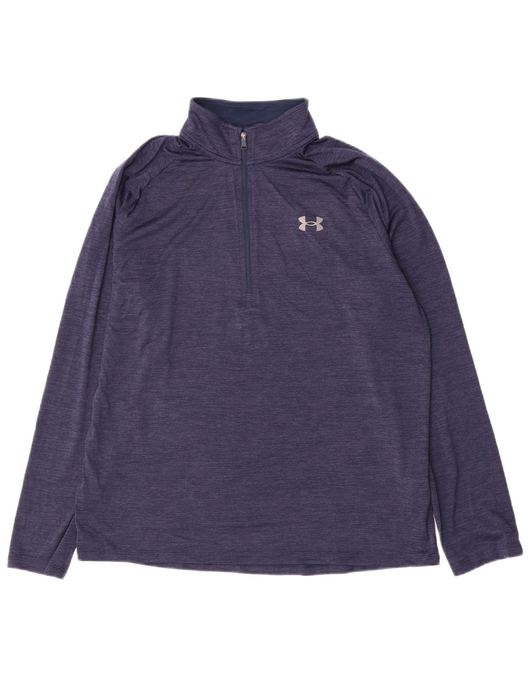 Męski dres Under Armour z zamkiem błyskawicznym i dużym granatowym prążkiem