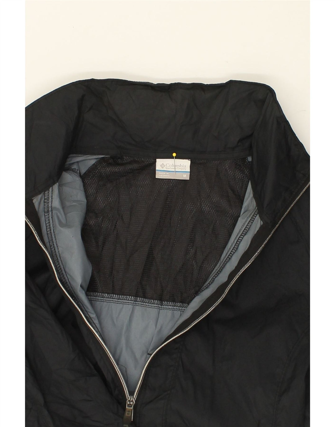 COLUMBIA Womens Rain Jacket UK 12 Medium Black Polyamide Vintage Columbia and Second-Hand Columbia from Messina Hembry 
