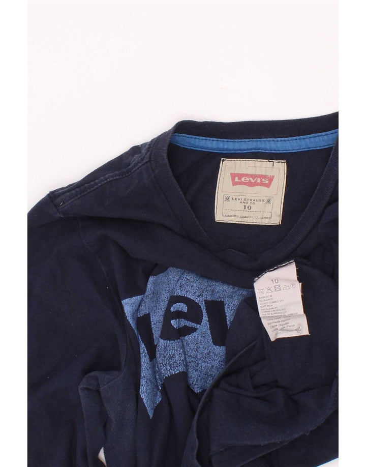 Chłopięcy top Levi's z grafiką, długim rękawem, 9-10 lat, granatowy, bawełniany