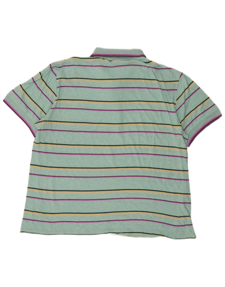 Męska koszulka polo Lacoste, rozmiar 6, XL, bawełniana w turkusowe paski
