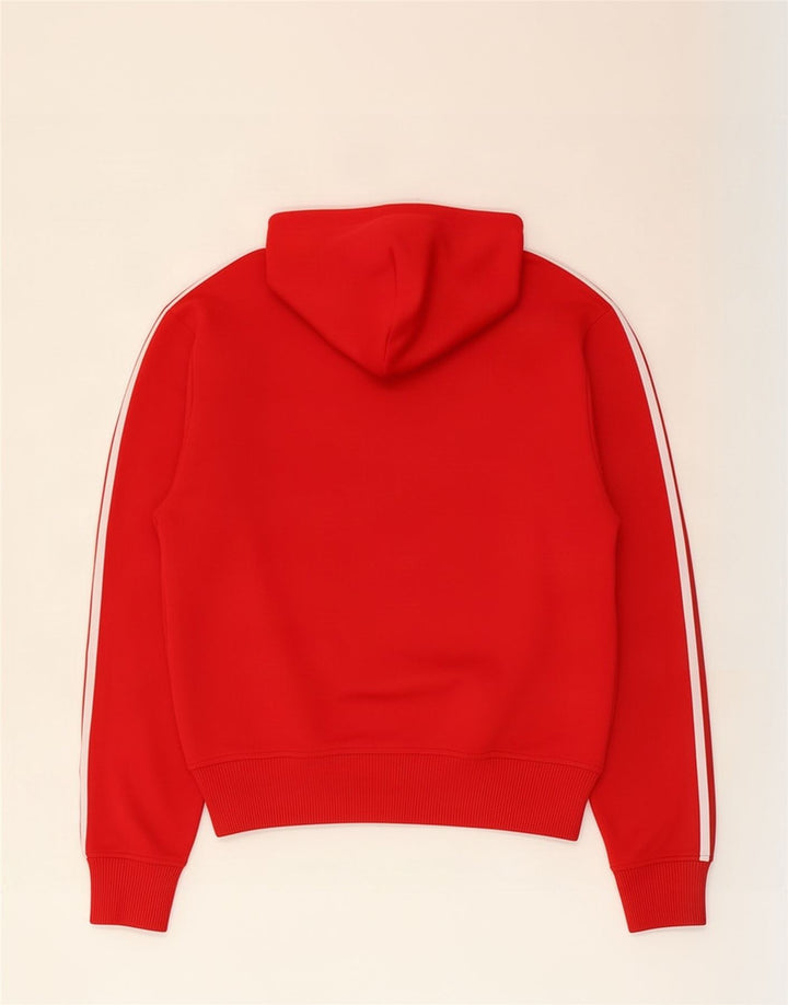 Adidas Męski sweter z kapturem i zamkiem błyskawicznym, średni czerwony poliester
