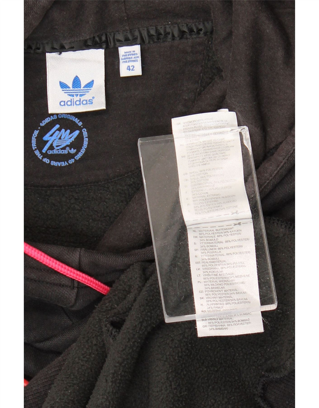 Damska bluza z kapturem Adidas Longline Graphic EU 42 Średni czarny poliester