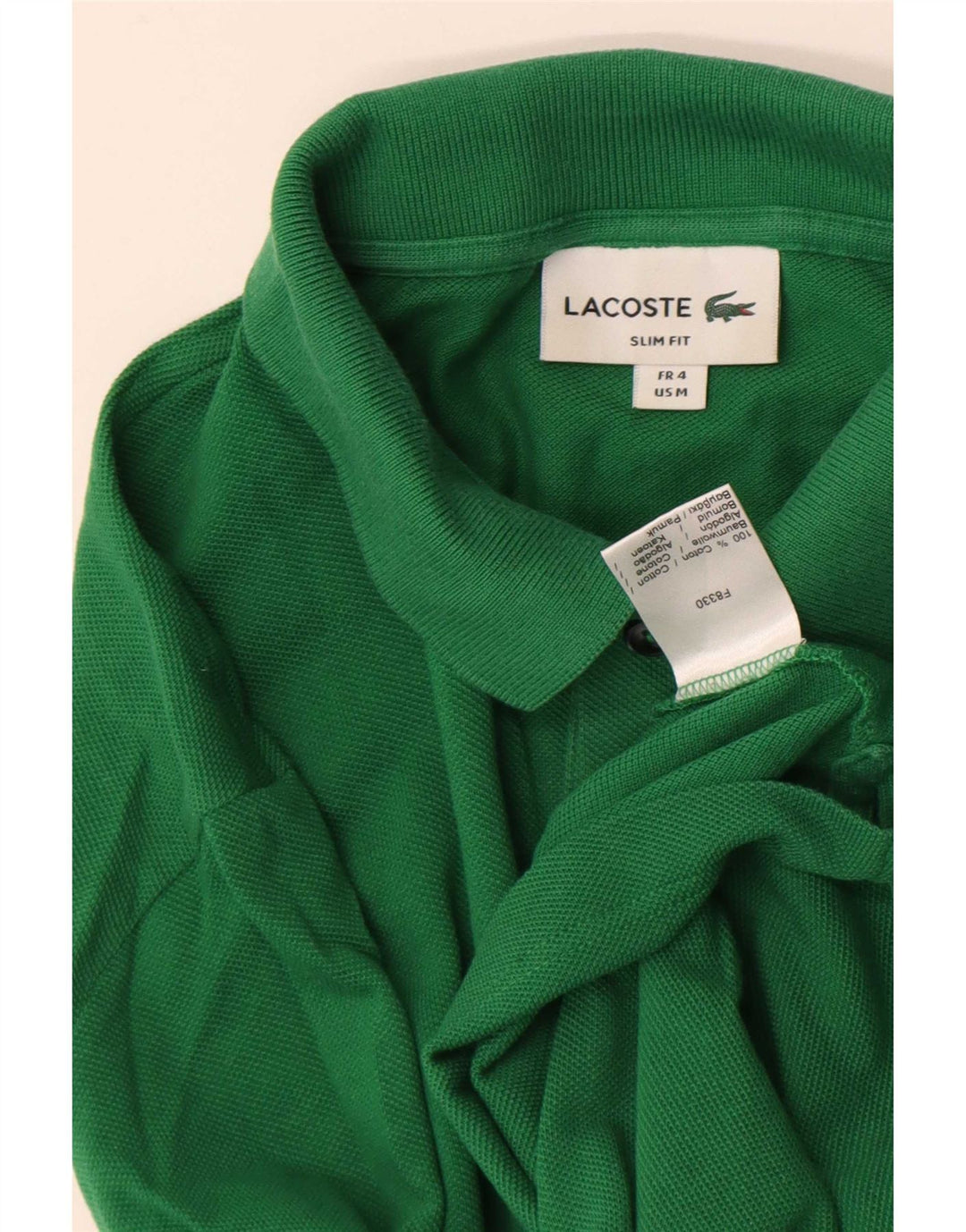 Męska koszulka polo Lacoste Slim Fit, rozmiar 4, średnia, zielona bawełna