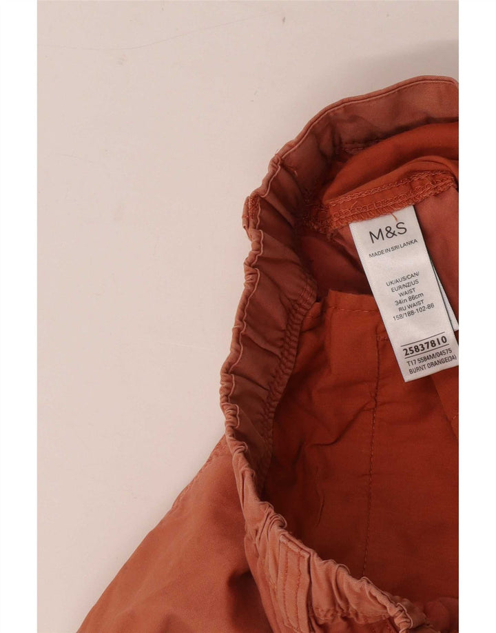 Męskie spodenki Chino Marks & Spencer W34, duże, pomarańczowe, bawełniane