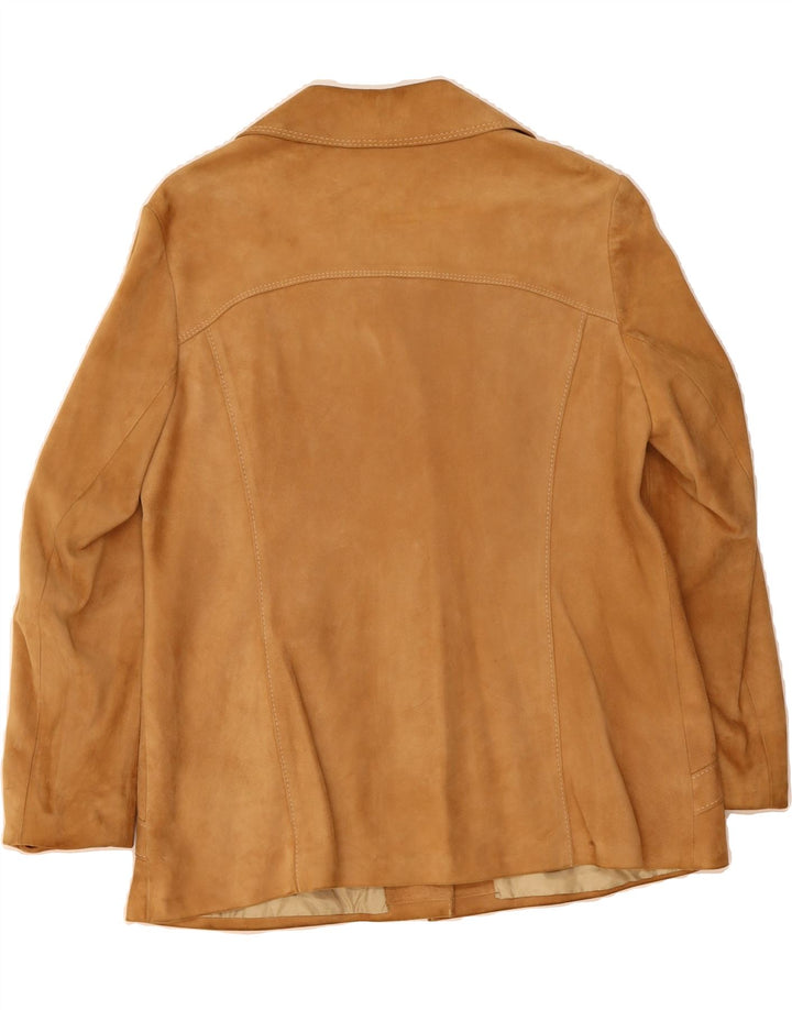 VINTAGE Womens Suede Jacket EU 46 XL Brown Leather Vintage Vintage and Second-Hand Vintage from Messina Hembry 