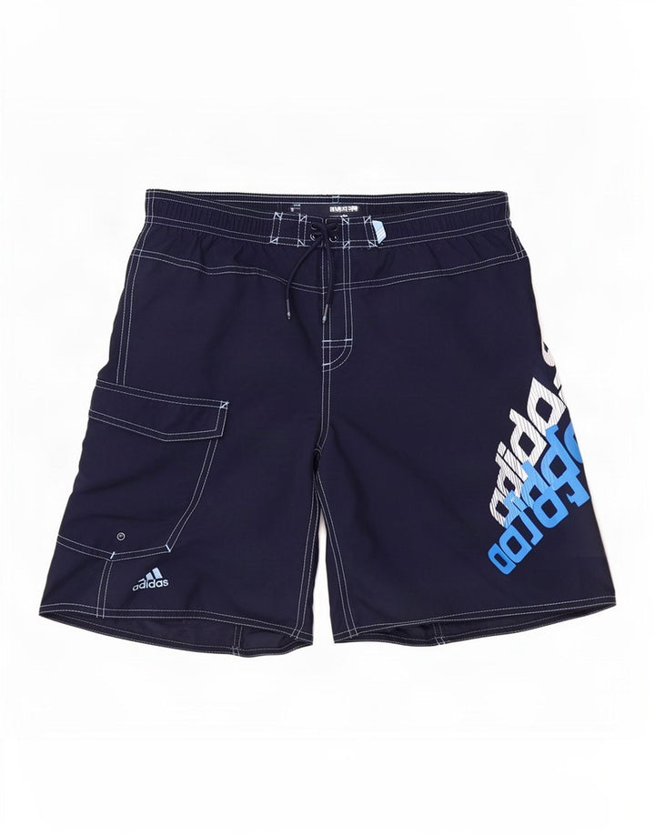 Chłopięce spodenki kąpielowe Adidas z grafiką 13-14 lat Granatowy poliester