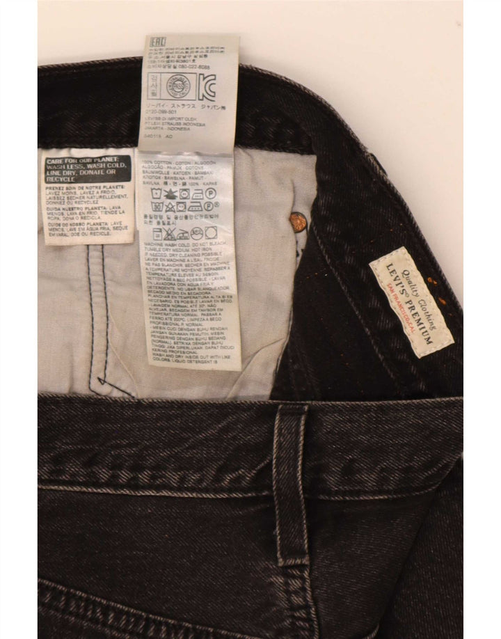 Damskie spodenki jeansowe Levi's 501 w trudnej sytuacji W30, średnia czarna bawełna