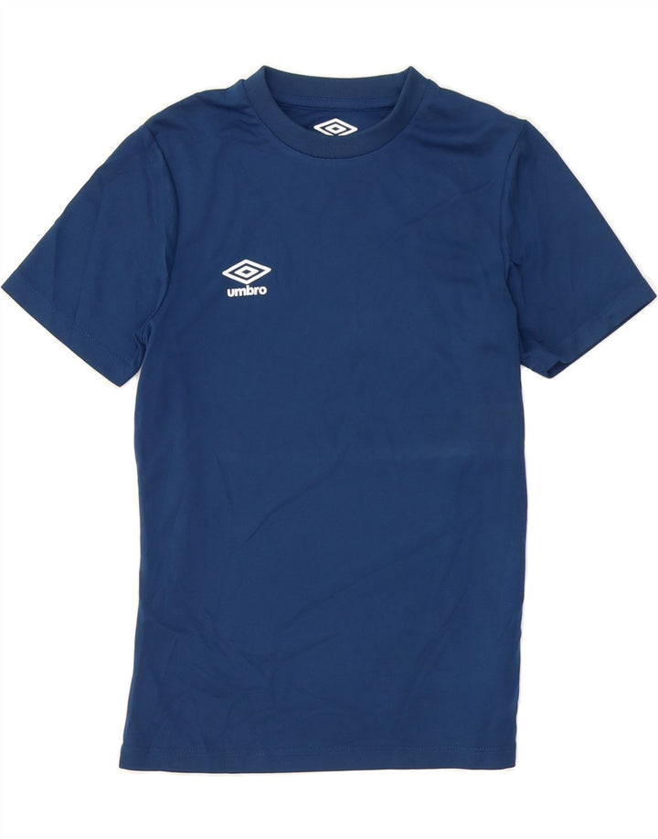 UMBRO Boys T-Shirt Top 10-11 Years Navy Blue Polyester Vintage Umbro and Second-Hand Umbro from Messina Hembry 