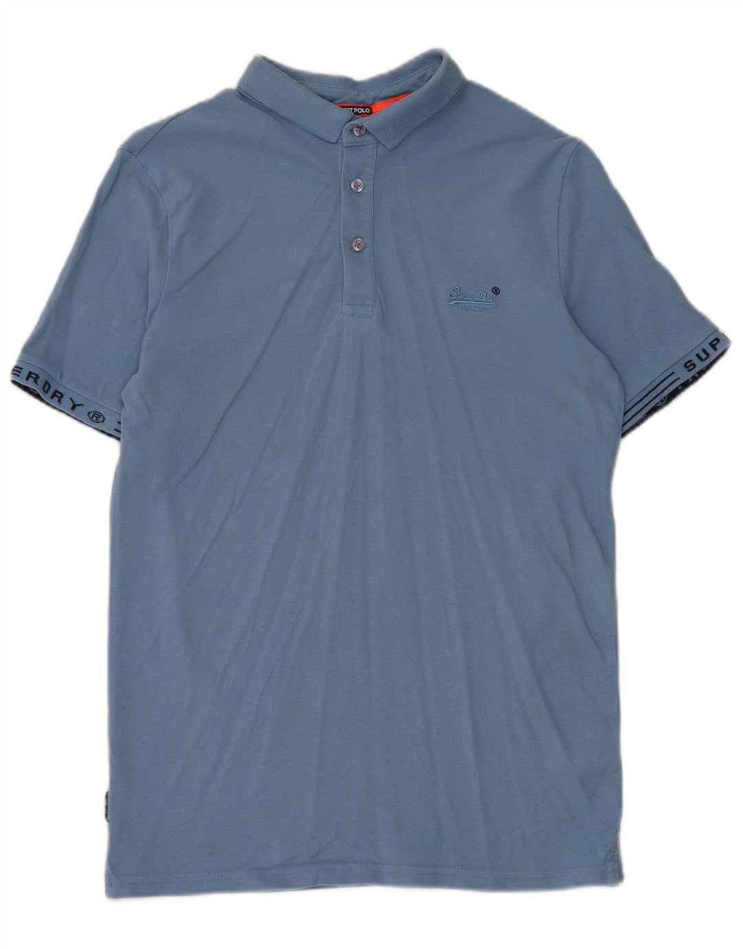 Męska koszulka polo Superdry z grafiką, średnia niebieska, bawełniana