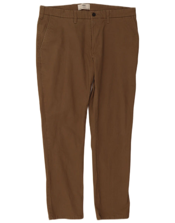 Marks & Spencer Męskie spodnie Chino Slim Fit W36 L29 Beżowa bawełna