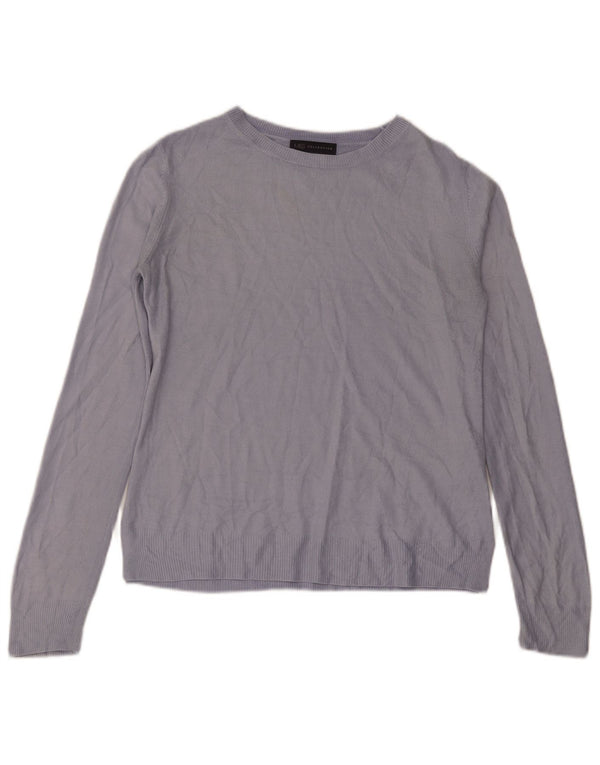 Marks & Spencer Damski sweter o luźnym kroju z dekoltem w łódkę, UK 10, mały, niebieski