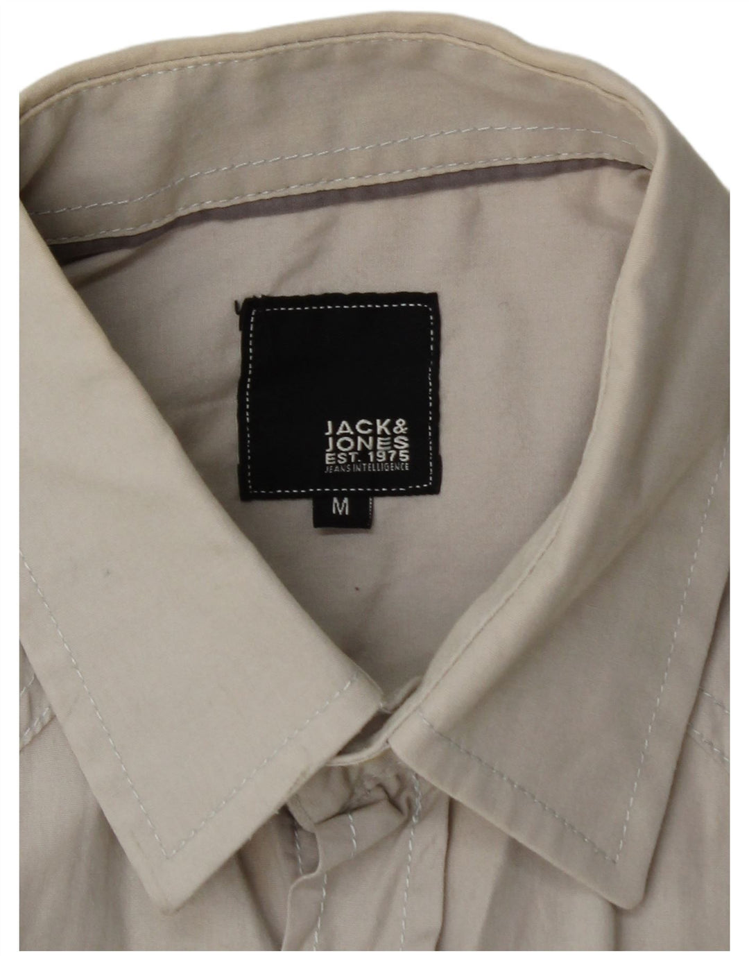 Męska koszula z krótkim rękawem JACK & JONES, średnioszara, bawełniana