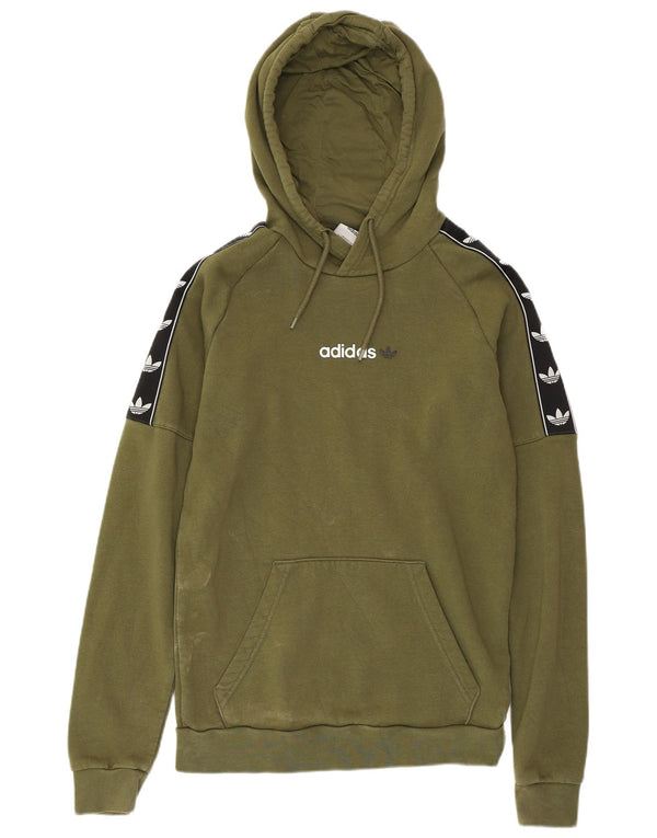 Męska bluza z kapturem ADIDAS z grafiką XS, bawełniana w kolorze khaki