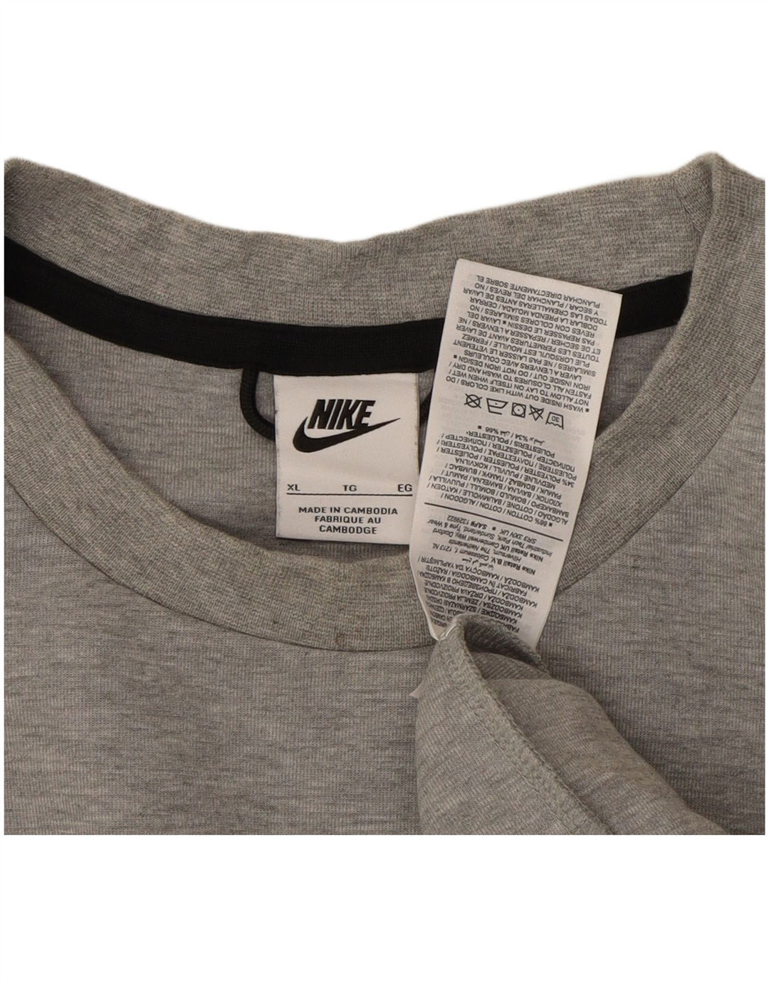 NIKE Mens Top Long Sleeve XL Grey Cotton