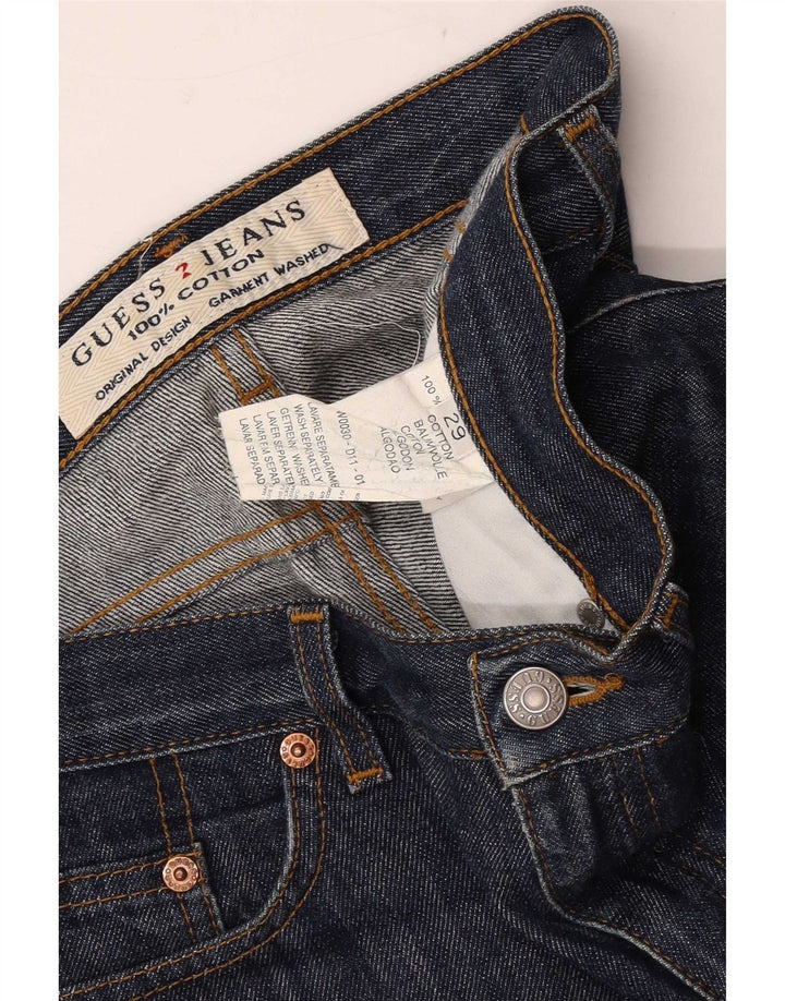 Jeansy damskie Guess Straight W29 L28 Granatowe, bawełniane