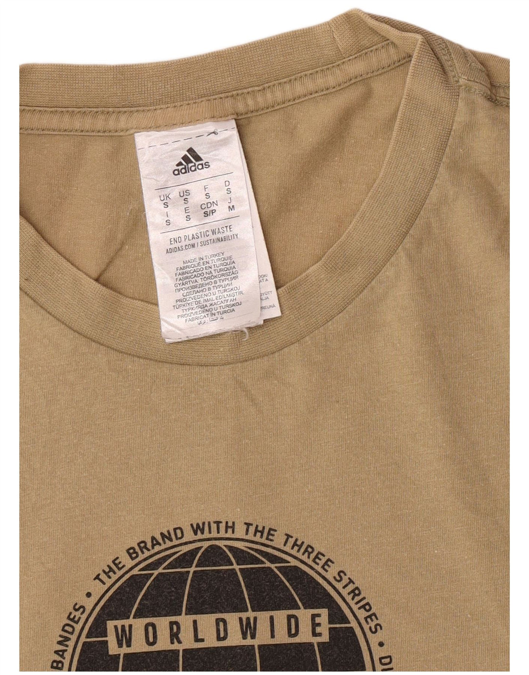 Męska koszulka Adidas Regular Graphic Top Small Khaki Cotton