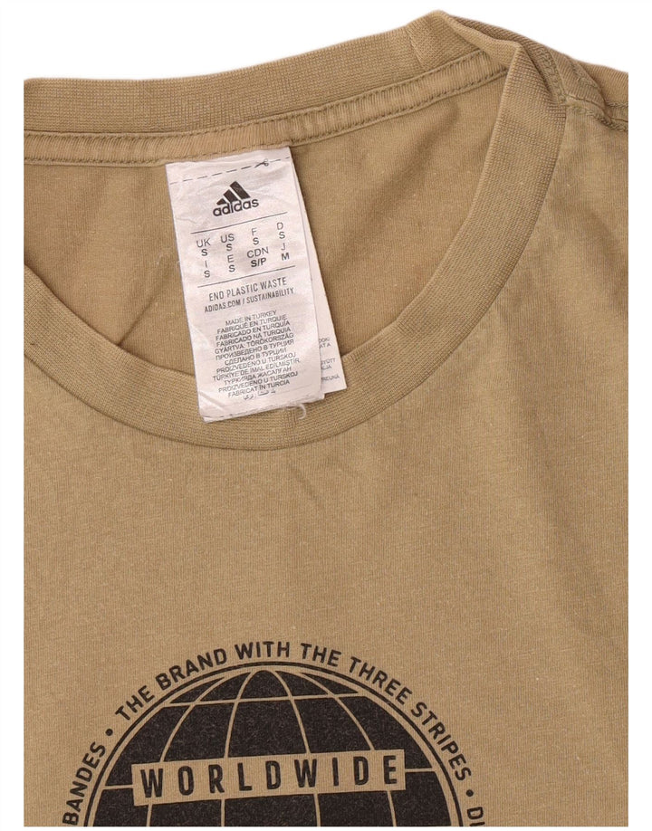 Męska koszulka Adidas Regular Graphic Top Small Khaki Cotton