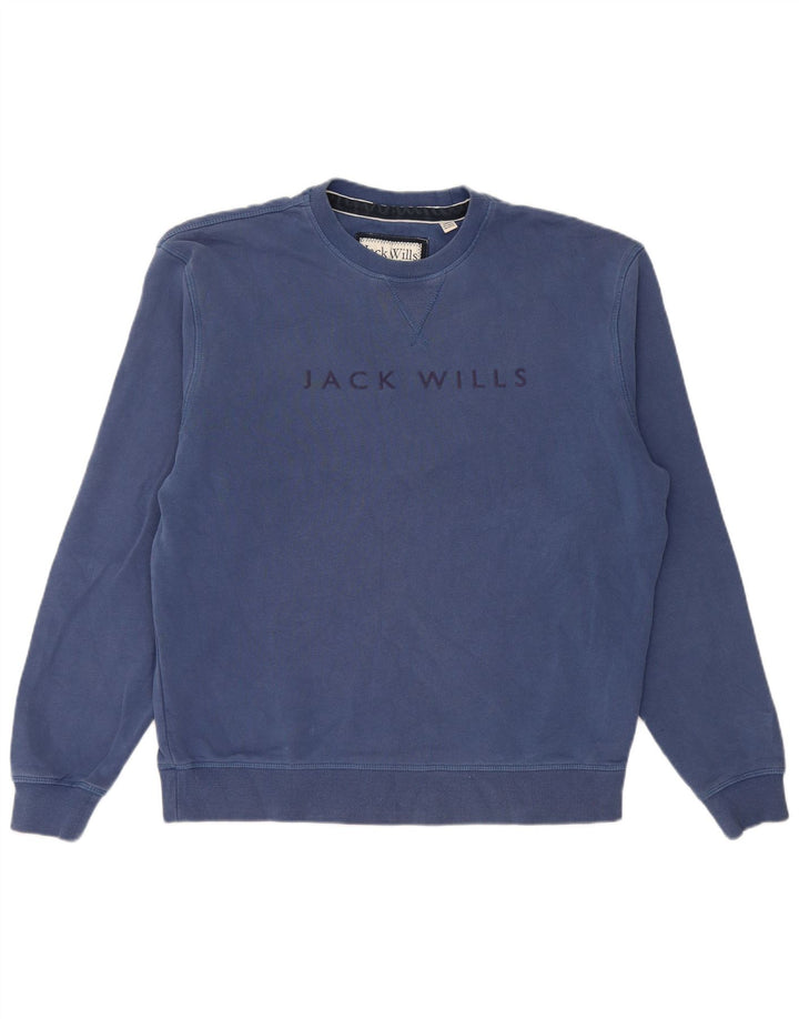 Męska bluza z grafiką Jack Wills, średnioniebieska, bawełniana