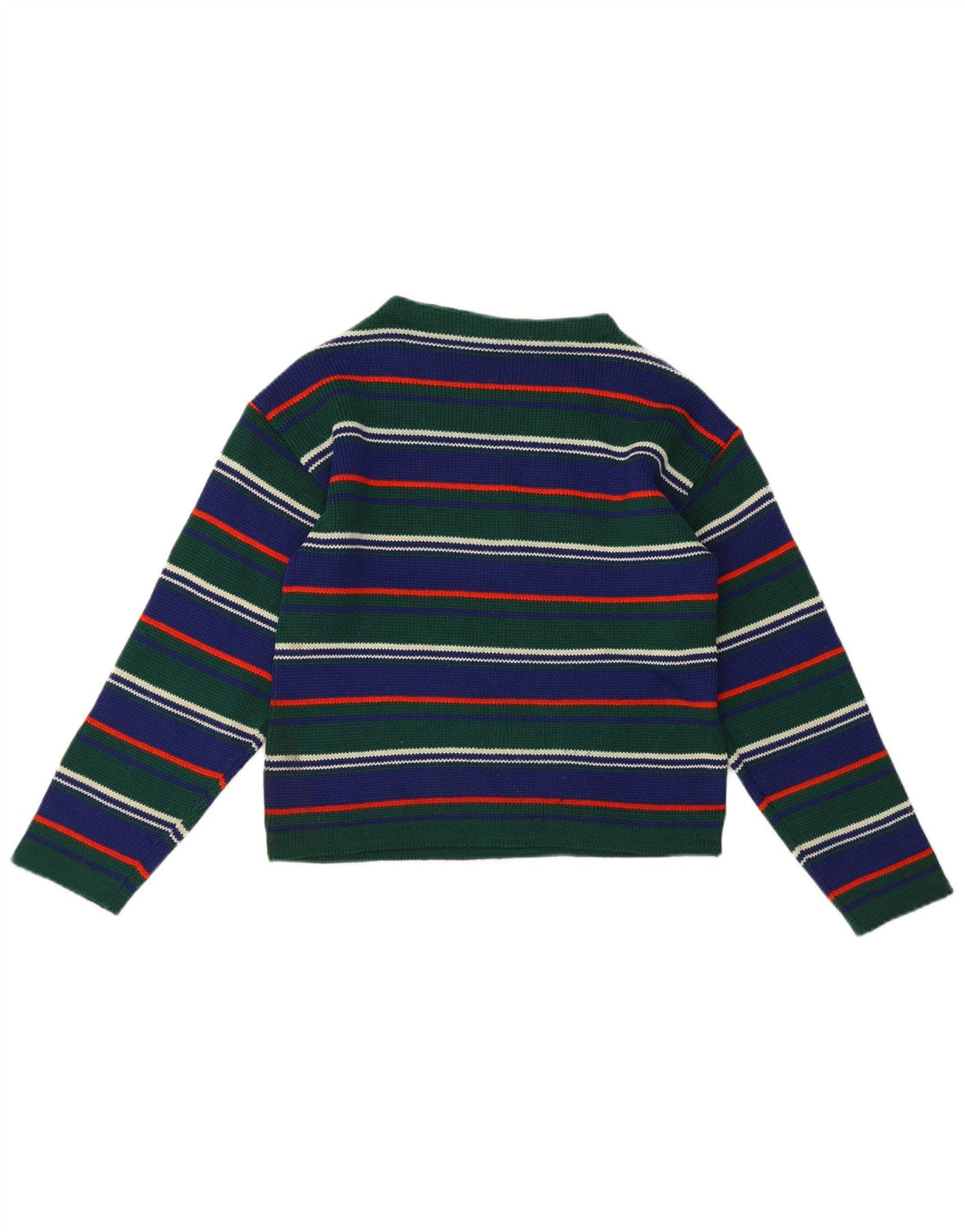 Vintage damski sweter z golfem IT 42 w średnie zielone paski