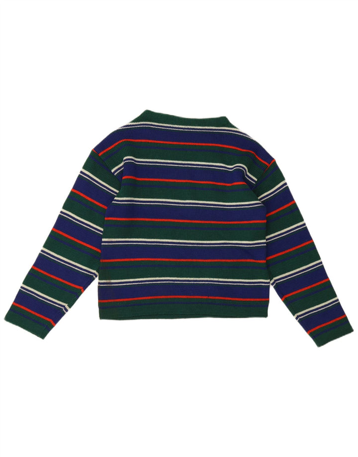 Vintage damski sweter z golfem IT 42 w średnie zielone paski