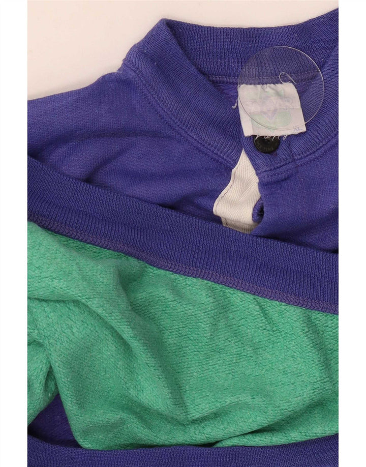 Samar Męska bluza z grafiką, sweter XL, fioletowa bawełna z blokami kolorów