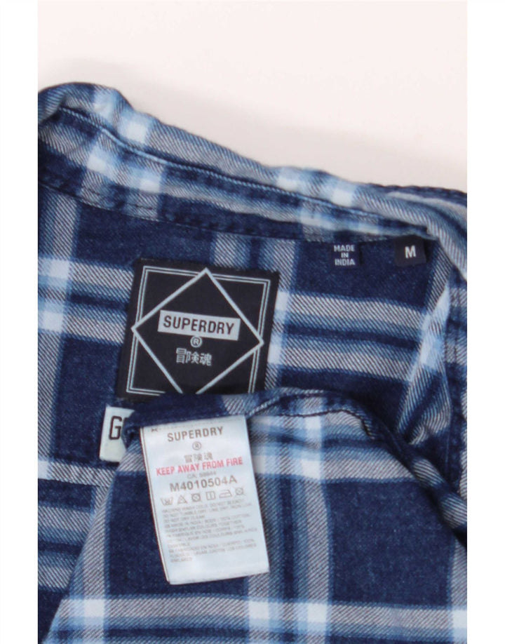 Superdry Męska koszula flanelowa, średni granatowy, bawełniany