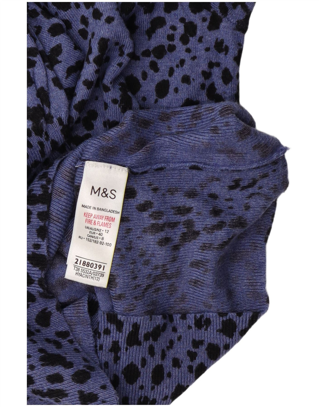 Marks & Spencer Damski sweter z dekoltem w łódkę, UK 12, średni niebieski