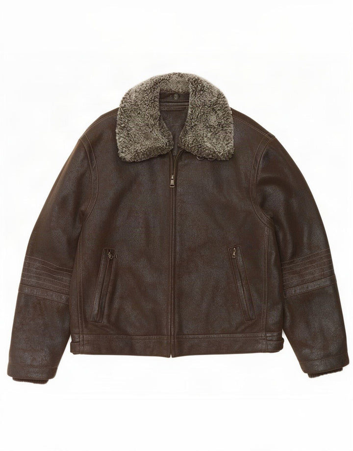 Męska kurtka bomber Stones UK 42 XL, brązowy poliester