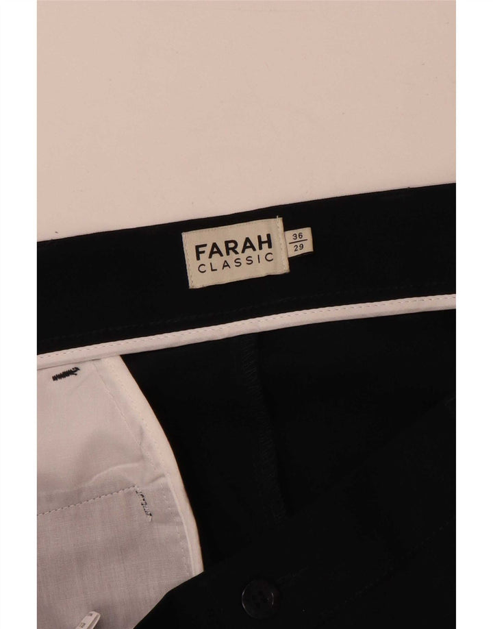 Męskie proste spodnie Chino Farah W36 L29 Granatowy poliester