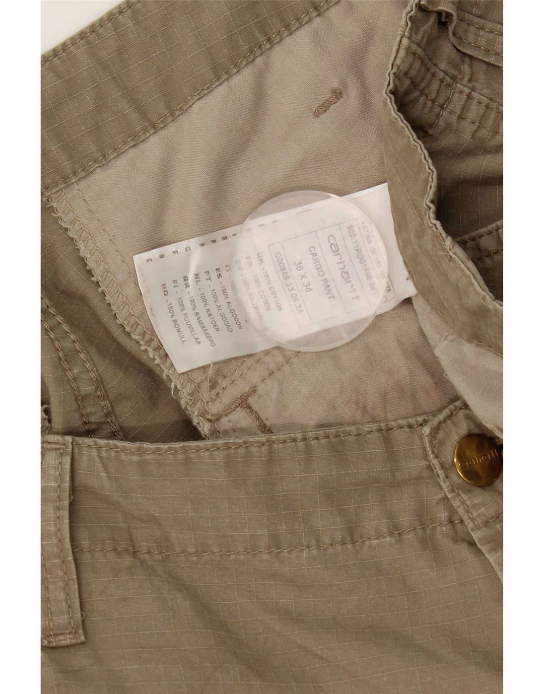 Męskie spodnie Carhartt Cargo Capri W36 L20 Beżowa bawełna