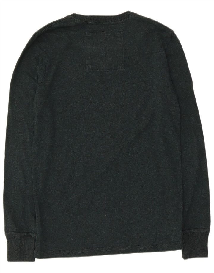 Męski top Superdry z grafiką, długim rękawem, mały, zielony, bawełniany
