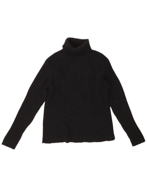 POLO RALPH LAUREN Damski sweter z golfem UK 16, duży, czarny, wełniany